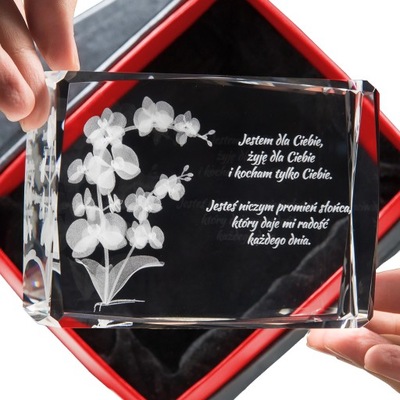 KRYSZTAŁ 3D # Statuetka ze Storczykiem 3D