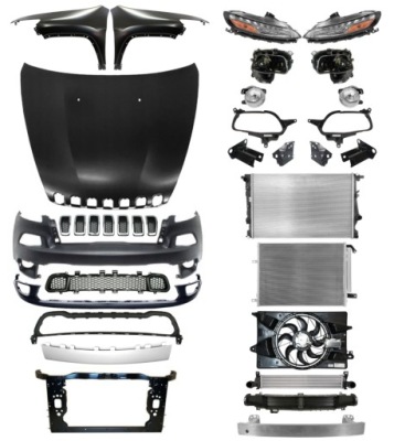 Jeep cherokee 13-18 капот бампер крыло pas набор запчасти фото №1