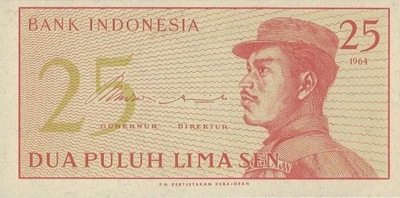 Indonezja - 25 Sen - 1964 - P93r - St.1 seria X