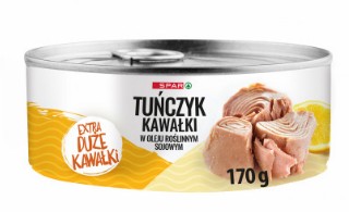 TUŃCZYK KAWAŁKI W OLEJU ROŚLINNYM SPAR 170G