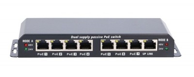 EXTRALINK Switch PoE 8-7 portów 24V 90W