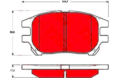 Trw гальмівні колодки гальмівні lexus перед rx 300 01-03 trw фото №1