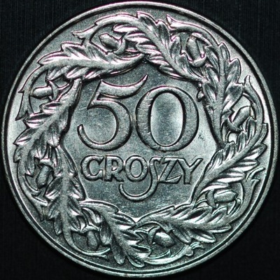 50 groszy 1923 - około menniczy egzemplarz
