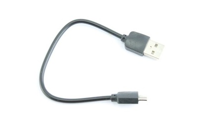 Kabel ładujący USB - microUSB 20cm krótki czarny