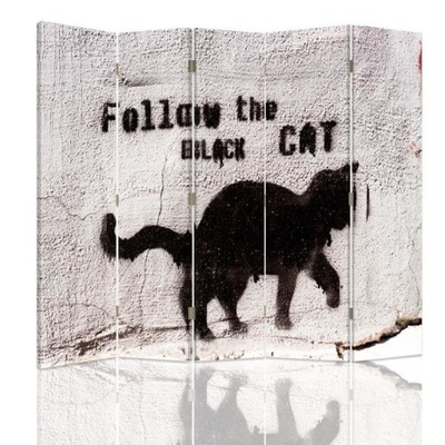 Parawan dwustronny, Follow the black cat - 180x170