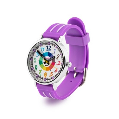 Kiddus Detské hodinky Time Teacher Fialové PL