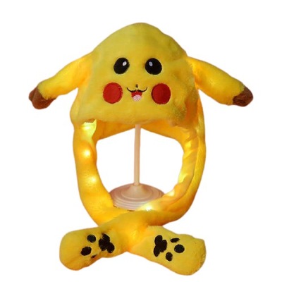 Czapka Uszy Pokemon Pikaczu Pikachu świeci ruch