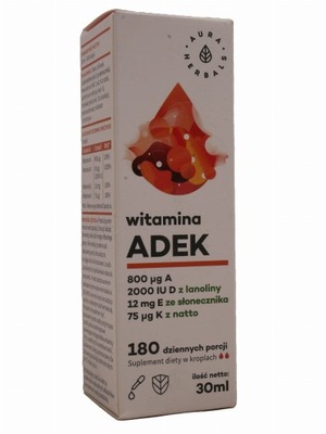 Witamina ADEK A+ D3 30ml Aura Herbals