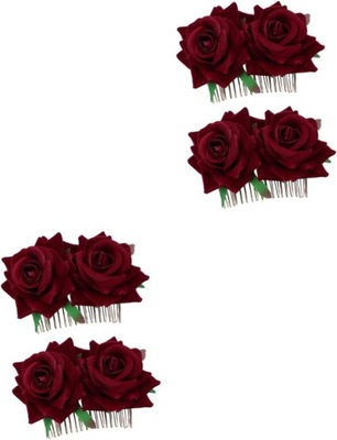 Nakrycie Głowy Panny Młodej 4 Ślubny Kwiat Róży Różowe Dodatki Do