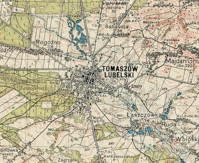 TOMASZÓW LUBELSKI :: mapa wojskowa WIG : 1937 rok