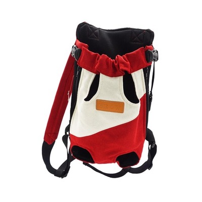 Plecak z transporterem dla kota, plecak z transporterem dla psa, torba podróżna dla psa L Czerwony Biały