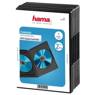 Pudełko podwójne DVD czarne 5- pak /Hama