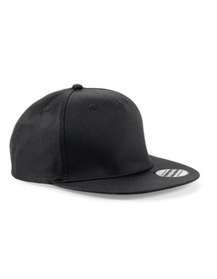 czarna czapka z prostym daszkiem Snapback Rapper