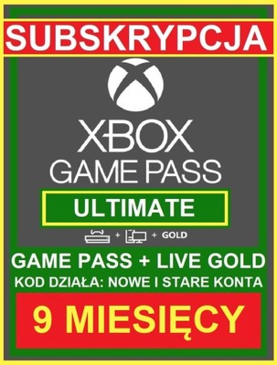 Game Pass ULTIMATE + Live Gold 9 miesięcy KOD