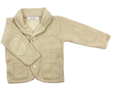Beżowy sweterek dla chłopca 62 idealny na wiosnę, zimne lato i jesień