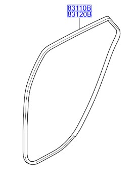 Прокладка двері задніх лівих hyundai ix35 фото №1