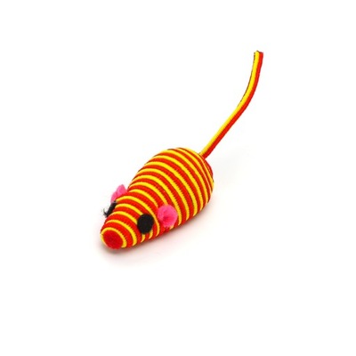 Zabawka mysz kolorowa myszka dla kota gryzak żółta