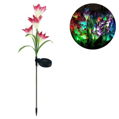 Ogrodowa Lampa Solarna LED lilia kwiat Lampion