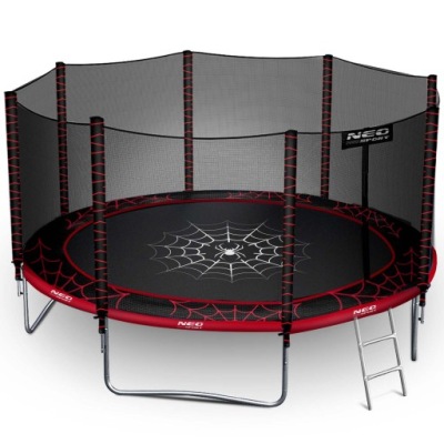 TRAMPOLINA OGRODOWA 12FT/374CM Z SIATKĄ ZEWNĘTRZNĄ DRABINKĄ NEO-SPORT