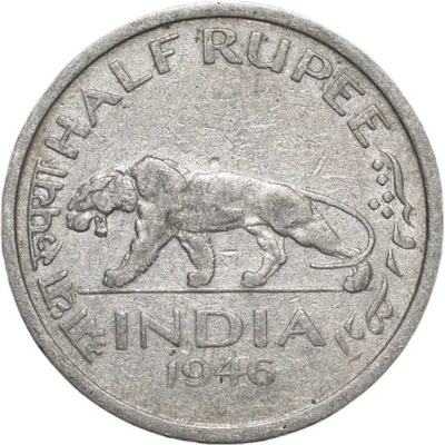 Indie Brytyjskie 1/2 rupii 1946