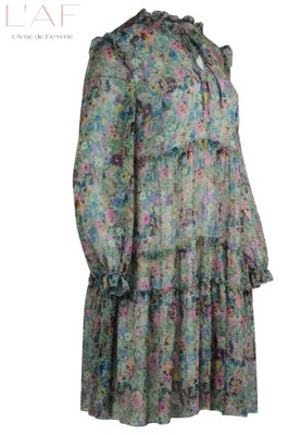 L'AF sukienka kolorowa kwiaty rozkloszowana 40