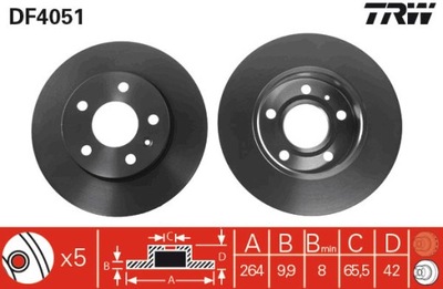 DISCO DE FRENADO TRW DF4051  