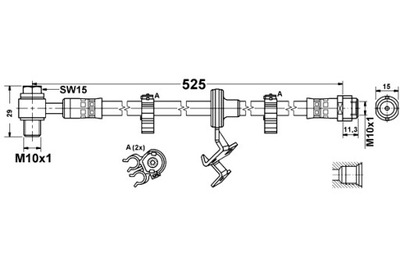 ATE ПАТРУБОК ТОРМОЗНОЙ ГИБКИЙ ПЕРЕД L MERCEDES M W163 2.3-5.4