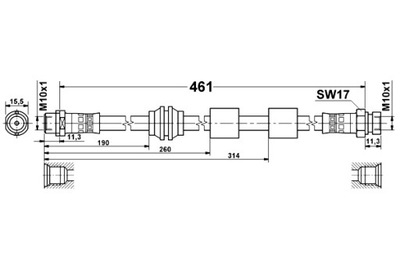 ATE ПАТРУБОК ТОРМОЗНОЙ ГИБКИЙ ПЕРЕД L/P FORD GALAXY I GALAXY MK I