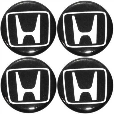 Naklejki na kołpaki emblemat Honda 60mm czarne sil