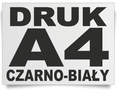 Wydruki A4 CZARNO-BIAŁE 100 szt. druk czarnobiały