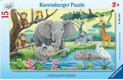 Puzzle 15 Afrykańskie zwierzęta Ravensburger