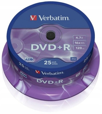 Płyta DVD Verbatim DVD+R 4,7 GB 25 sztuk