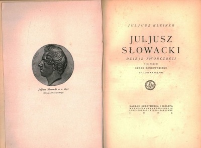 JULJUSZ SŁOWACKI - JULJUSZ KLEINER - 1923