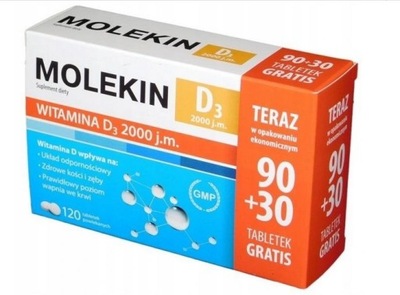 Molekin WITAMINA D3 2000 j.m KOŚCI I ZĘBY 120 tabletek