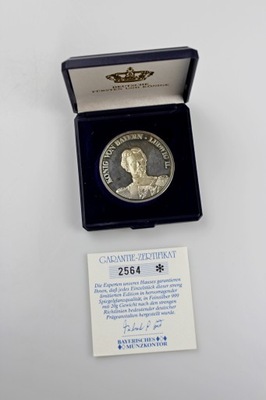Ludwik II Bawarski Srebrny Medal(Ag 0.999) 20gram