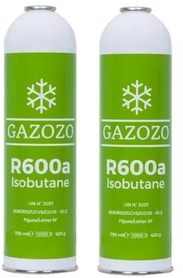 2 X IZOBUTAN R600A GAS CZYNNIK RADIADORES 420G 750  