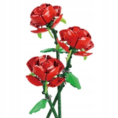 Piękne klocki kreatywne kwiaty Róża*3 kwiatów