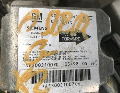 Датчик модуль подушка безопасности opel astra gm siemens лента фото №1