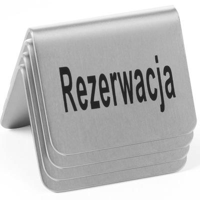 Tabliczki informacyjne Hendi Rezerwacja 40x52 mm srebrne 4 sztuki