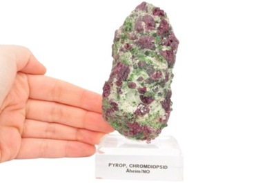 * PIROP CHROMODIOPSYD NORWEGIA GRANAT RZADKI MINERAŁ NA PODSTAWKU NR 1*