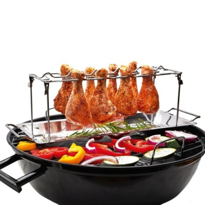 STOJAK DO PIECZENIA GRILLOWANIA KURCZAKA MIĘSA WARZYW RUSZT DO GRILLA BBQ