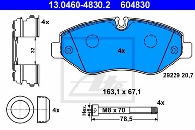 13.0460-4830.2/ATE КОЛОДКИ HAM.ПЕРЕДНЯ IVECO DAILY IV 06-