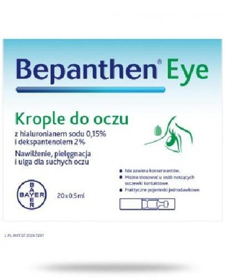 Bepanthen Eye krople nawilżające do oczu 10 ampuł.