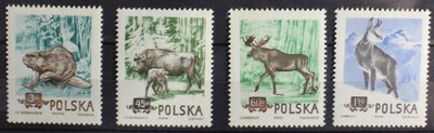 Polska zwierzęta chronione Fi 743-746 rok 1954 PL czyste