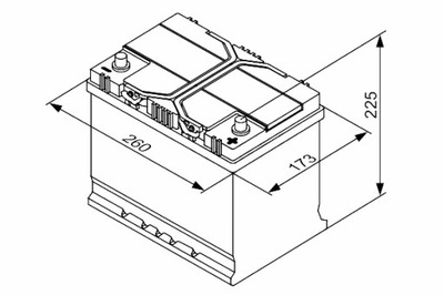 АКУМУЛЯТОР BOSCH 12V 70AH 630A S4 P + 1 260X173X225 B01 ПУСКОВИЙ