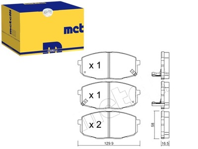 MET22-0513-0 ZAPATAS DE FRENADO KIA CEED 06-  