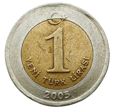 TURCJA 1 LIRA 2005 BIMETAL