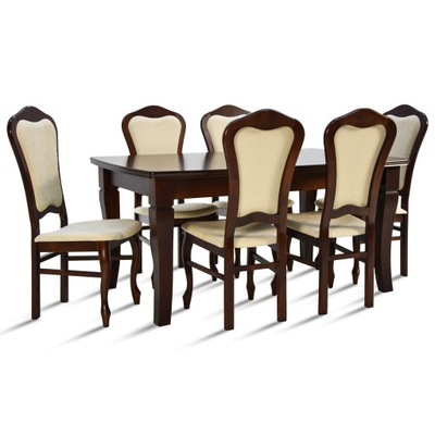 Duży stół 100x160/400 cm rozkładany 6 krzeseł