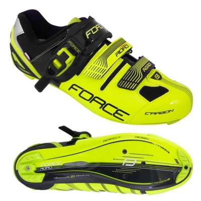 FORCE CARBON RACE BUTY SZOSOWE SPD-SL FLUO KARBONOWA PODESZWA ROZ. 44