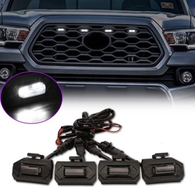 4 PIEZAS DIODO LUMINOSO LED DELANTERO REJILLA DE RADIADOR LUZ PARA TOYOTA TACOMA RAPTOR TRD APAGADO R~0015  